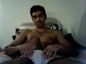 1107360 cute pakistani man jerking off his big uncut cock