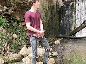 Hot Hunk Jerking His Big Dick (23cm) In Public Place Near The Dam/ teen 18+ Boy