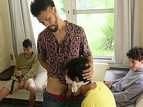 Three Hung Latino Studs Pound A Boy�s Butthole Raw