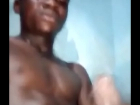 Nigerian boy masturbates and releases thick cum